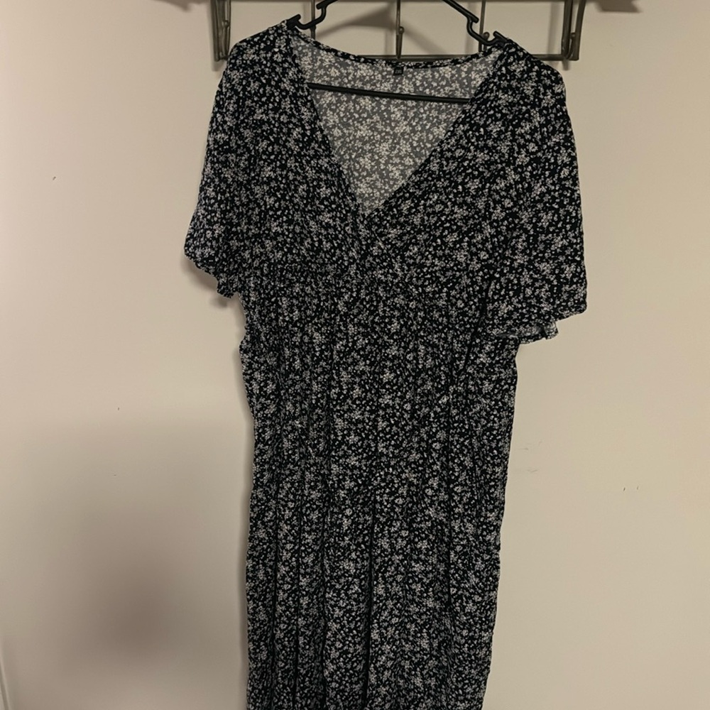 Maternity blue and white flower long dress